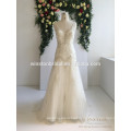 Latest Style High Quality Lace and Beads Decoration Sleeveless Mermaid Wedding Dress